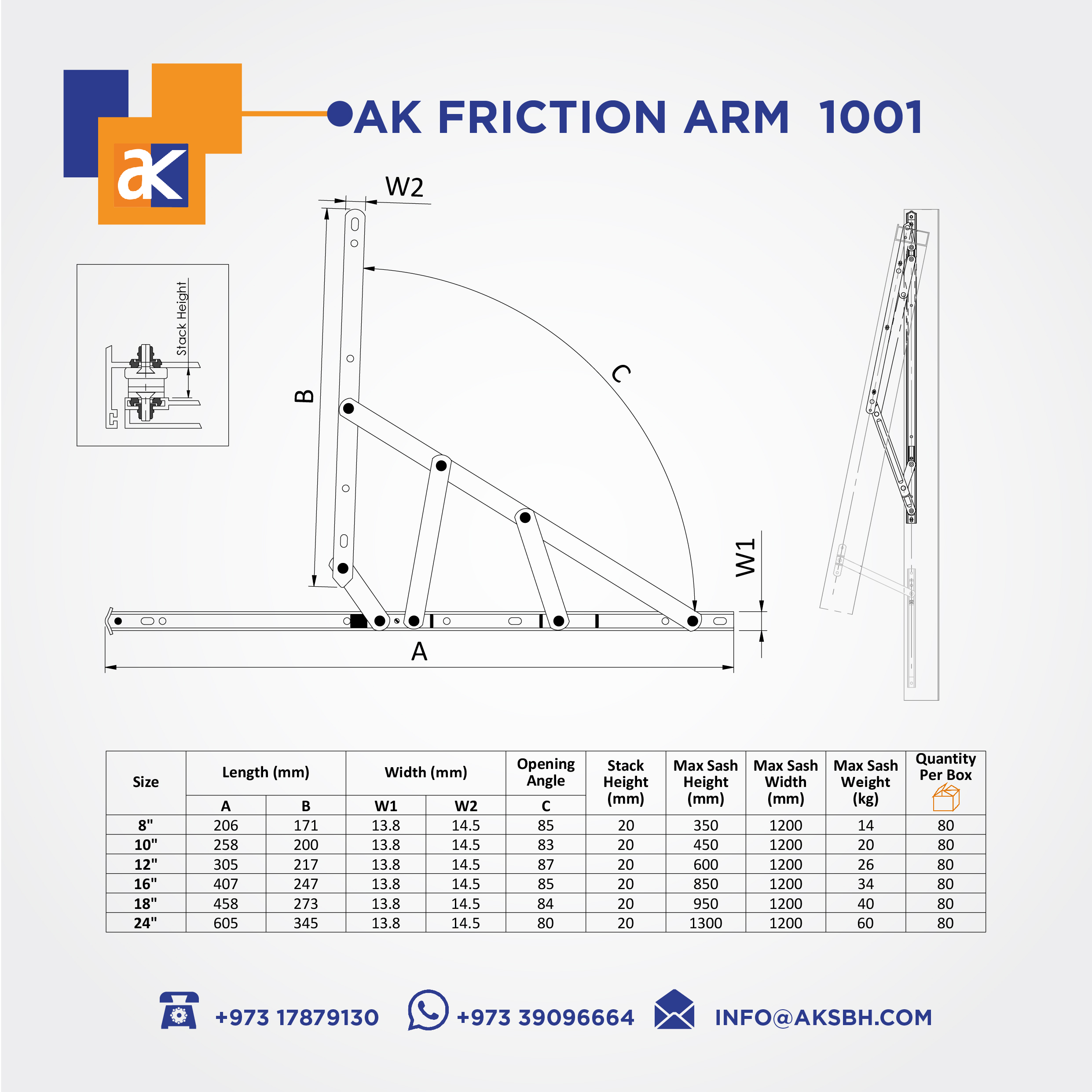 Friction Arm FOR WINDOW BY AK